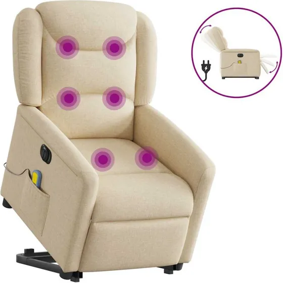 Elektrisk massagestol med løftefunktion - creme