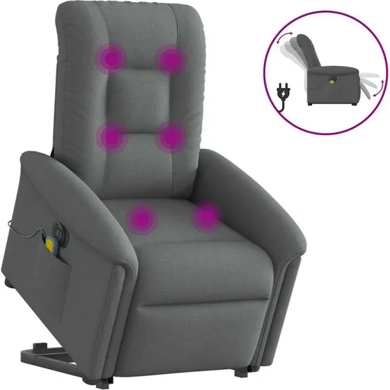 Elektrisk massagestol med løftefunktion - mørkegrå