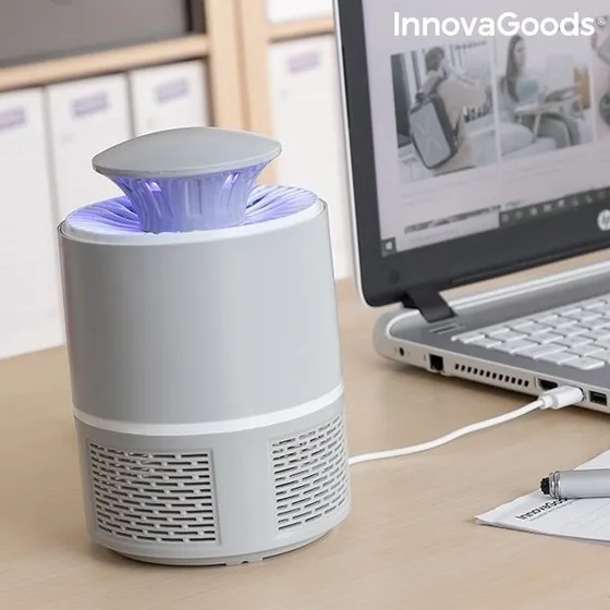 Twist Myggelampe - Lysegrå USB-drevet