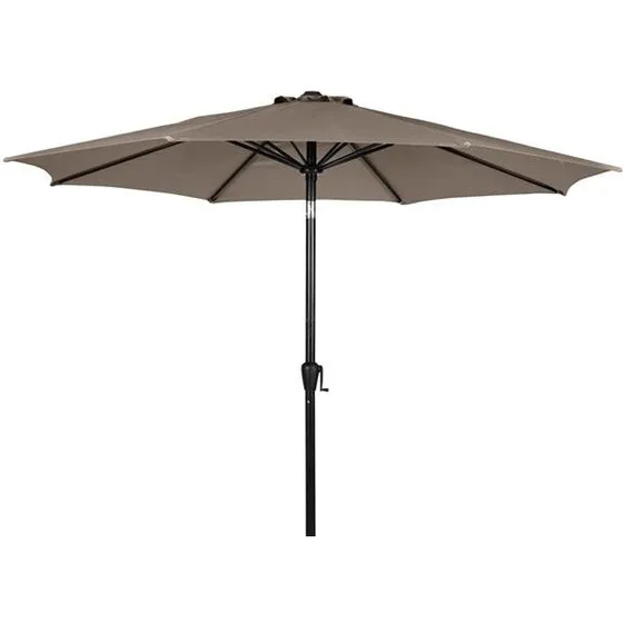 Alu parasol Ø3 m med håndsving og tilt – taupe