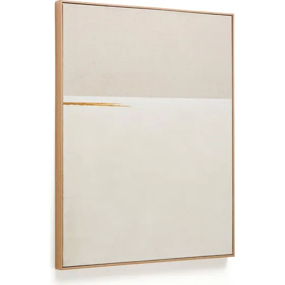 Kave Home Salin abstrakt maleri beige 80 x 100 cm