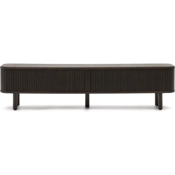 Kave Home Mailen TV-bord i sort MDF og asketræ - 200x40 cm