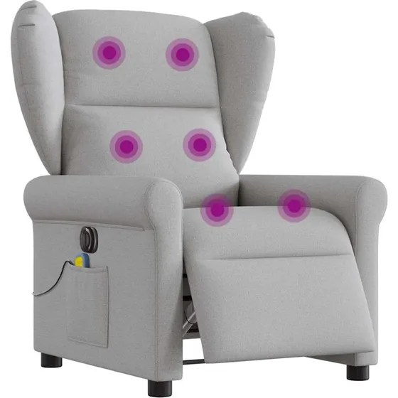 Eldrevet massagestol i stof - skygrå