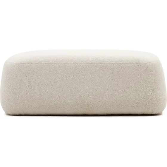 Kave Home Martina Puf i hvid shearling - 85x123x45 cm