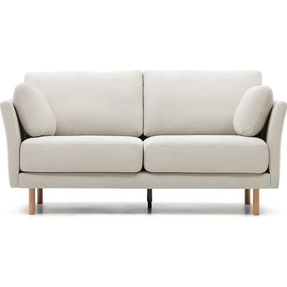 Kave Home Gilma 2-personers sofa - Grå chenille med bøgetræ