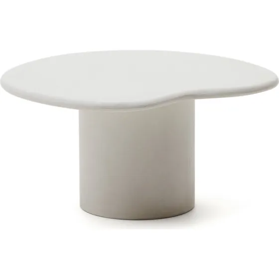 Kave Home Macarella sofabord i hvid fibercement, 77x83x41 cm