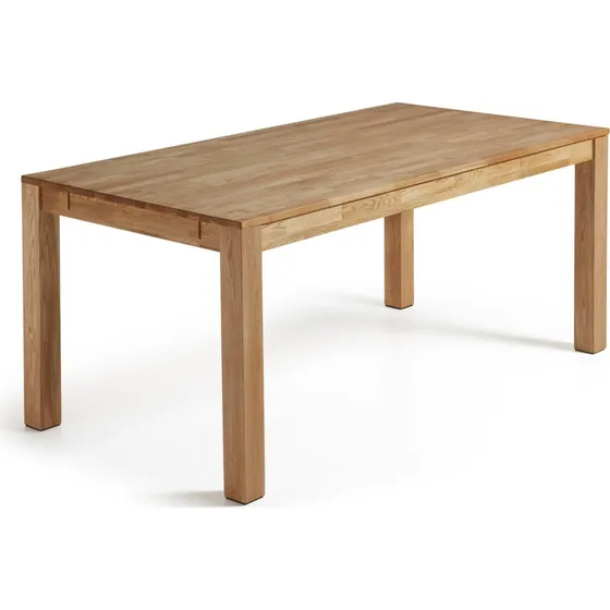 Kave Home Isbel spisebord i massivt egetræ med udtræk (140-220 cm)