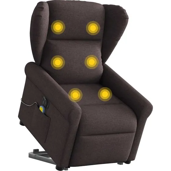 Elektrisk massagestol med løftefunktion - mørkebrun