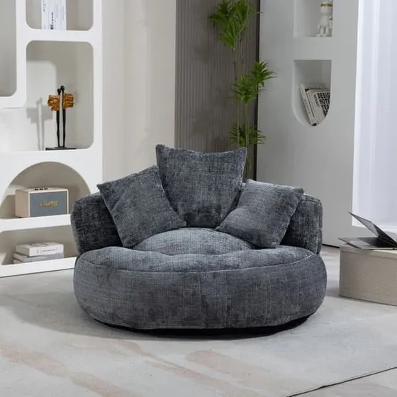 MUVOE Lazy Boy Sofa - Grå Chenille - Høj ryg