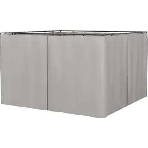 4 Sidepaneler til Gazebo 3x3m - Lys Grå Polyester (302x205 cm)