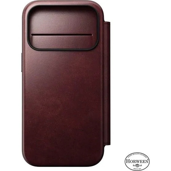 Nomad Modern Leather Folio til iPhone 17 Pro - Burgundy Horween