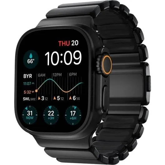 Nomad Stratos Band 49mm - Black Titanium & Black FKM