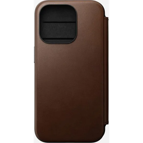 Nomad Modern Leather Folio til iPhone 15 Pro - Brun
