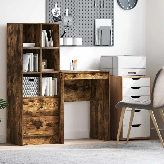 Skrivebord Røget Eg 60x40x76 cm – Kompakt & Robust