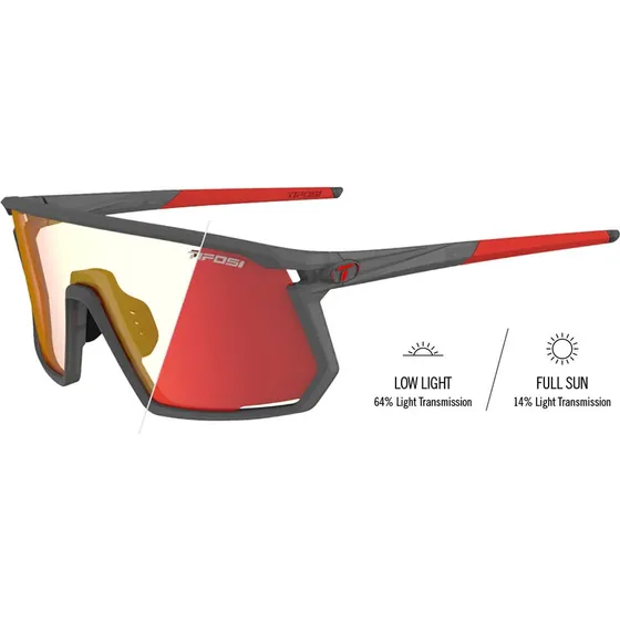 Tifosi Moab Cykelbriller – Satin Vapor Clarion Red Fototec