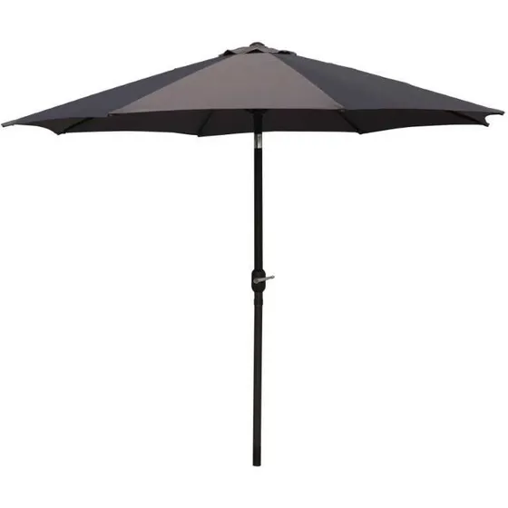 Hoffmann Sevilla alu-parasol Ø 3 m – grå med tilt og hejs