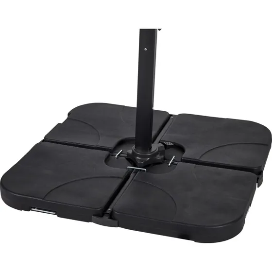 OUTFIT Hængeparasolfod sæt af 4, sort 50x50x7,5 cm