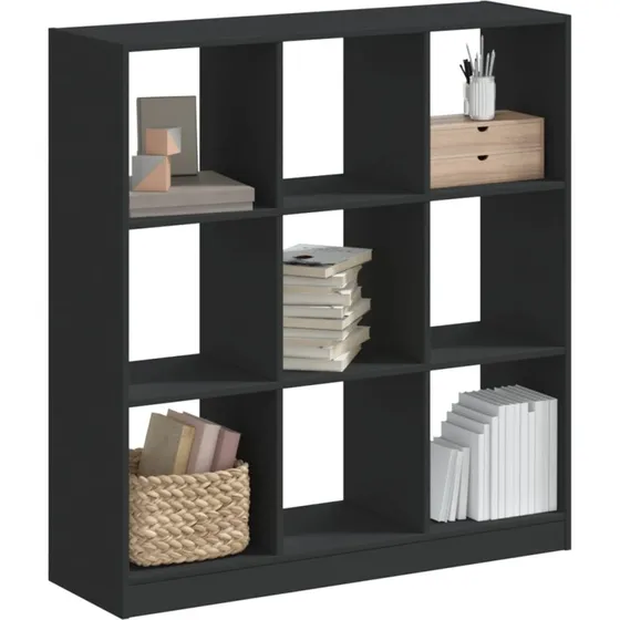 Bogreol 102x32x108 cm i konstrueret træ – sort