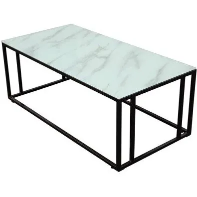 Venture Design Rock sofabord - hvid MDF bordplade, sorte ben