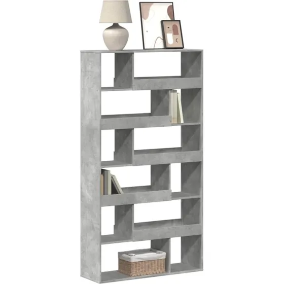 Bogreol 100x33x187,5 cm i konstrueret træ – betongrå