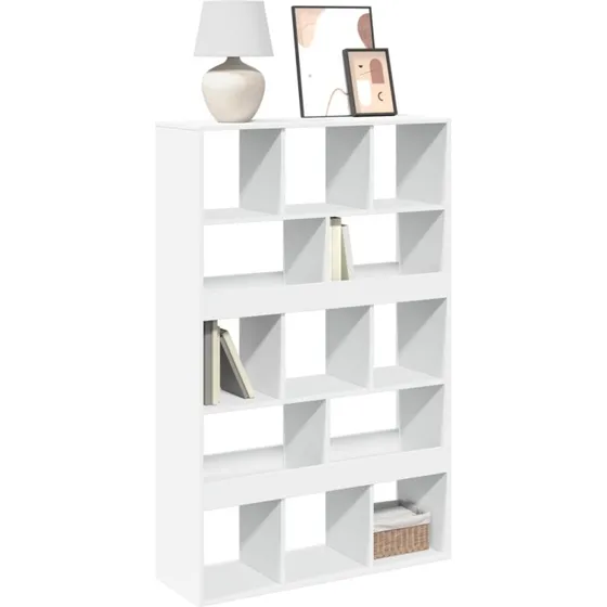 Hvid bogreol i konstrueret træ 100x33x156,5 cm