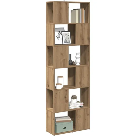 Bogreol/rumdeler 6 rum kunsteg 60x24x186 cm