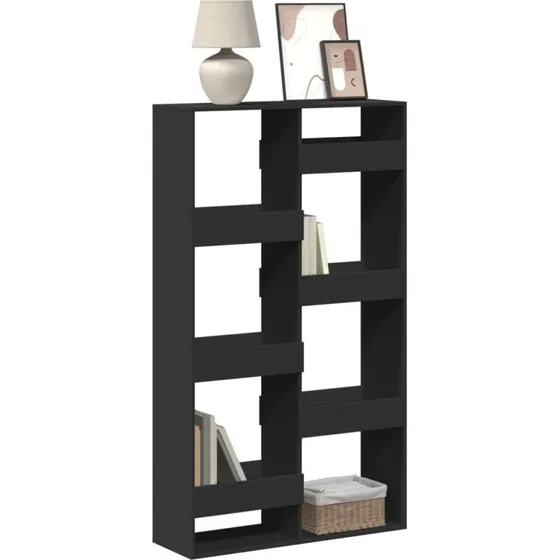 Bogreol 100x33x175 cm i konstrueret træ, sort