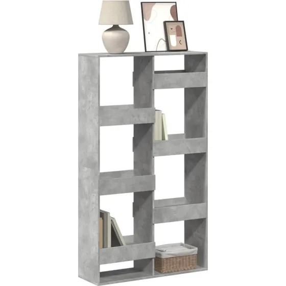 Bogreol 100x33x175 cm i konstrueret træ - betongrå