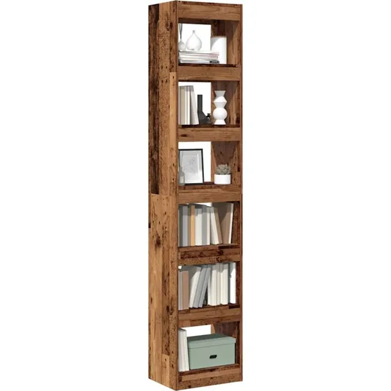 Bogreol/rumdeler 40x30x198 cm i gammelt trælook
