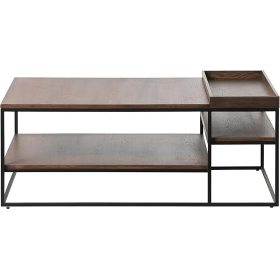 Rivoli sofabord 120x70x45 cm — røget eg & sort metal