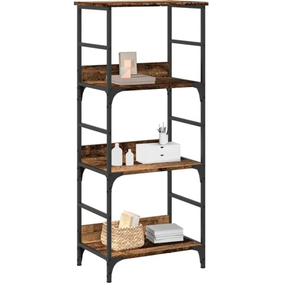 Bogreol 50x33x117,5 cm i konstrueret træ - antikt trælook