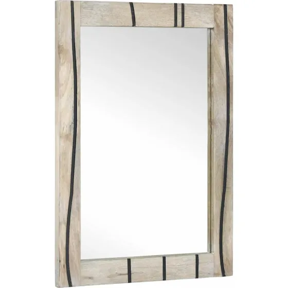 Badeværelsesspejl i mangotræ 70x50 cm – brun