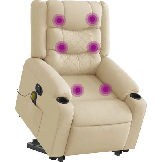 Elektrisk massagestol med løftefunktion – creme