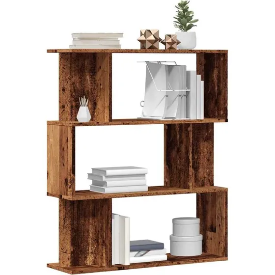 Bogskab i konstrueret træ 80x24x96 cm – antik look