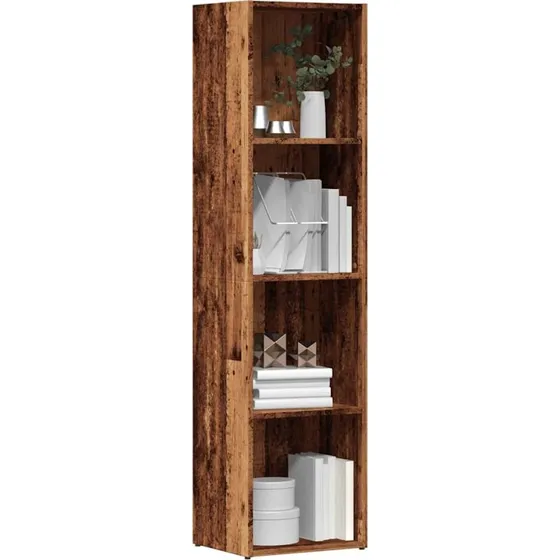 Bogskab 36x30x143 cm i konstrueret antikt træ