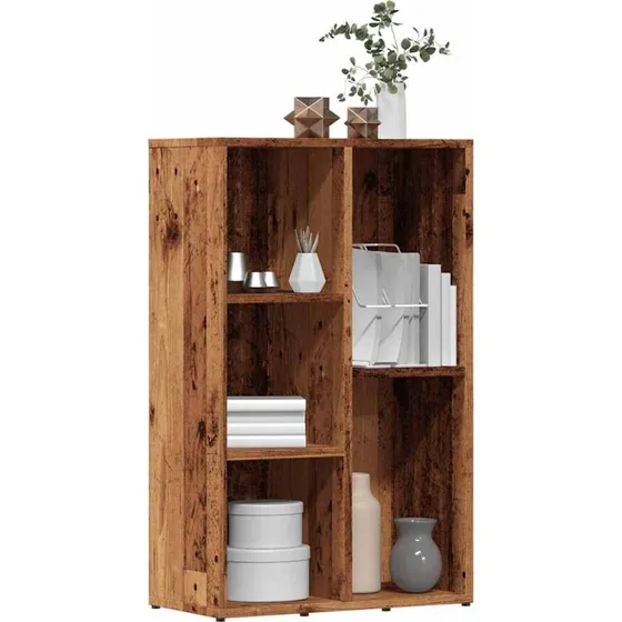 Bogskab i konstrueret træ 50x25x80 cm - antikt look