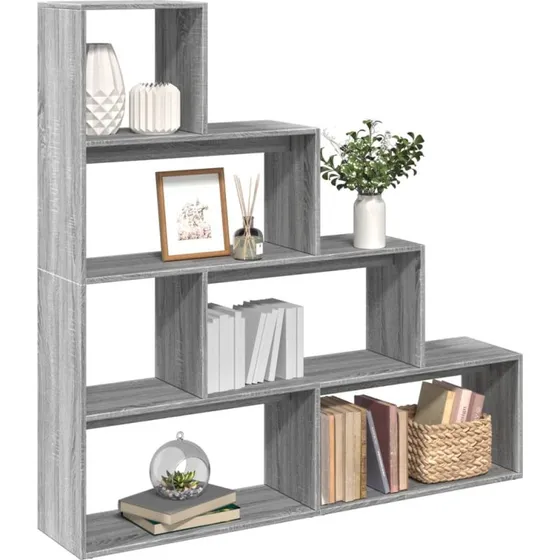 Bogreol/rumdeler 4-niveau 143,5x29x143,5 cm – Sonoma-eg