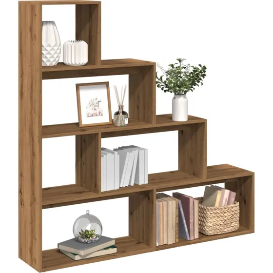 Bogreol/rumdeler 143,5x29x143,5 cm - konstrueret træ