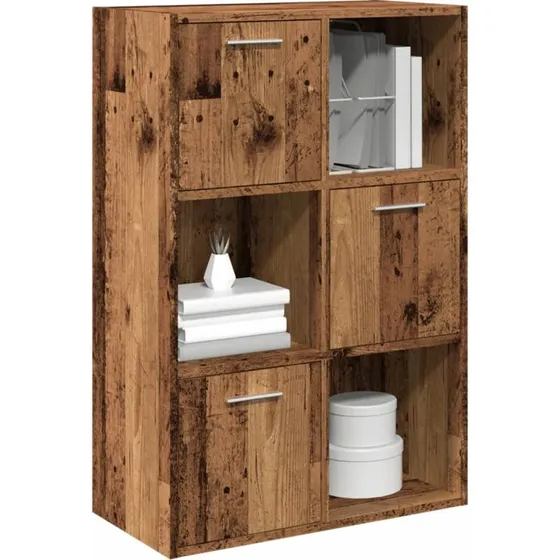 Bogreol i konstrueret træ 60,5x30x90 cm - antik look