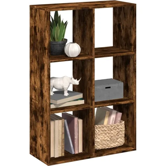 Bogreol/rumdeler 6 rum røget eg 69,5x29x103,5 cm