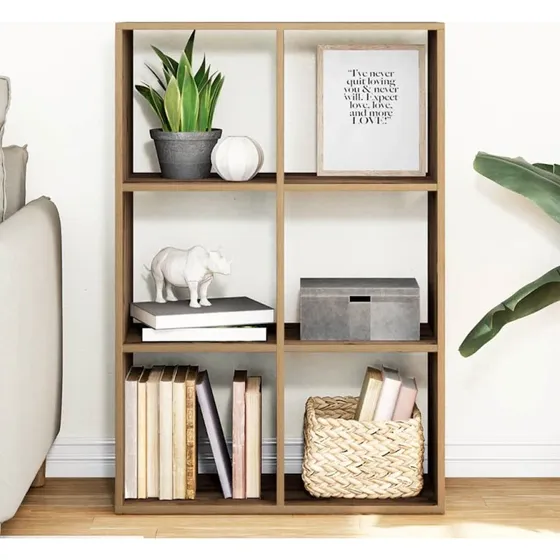 Bogreol/rumdeler i konstrueret træ 69,5x29x103,5 cm