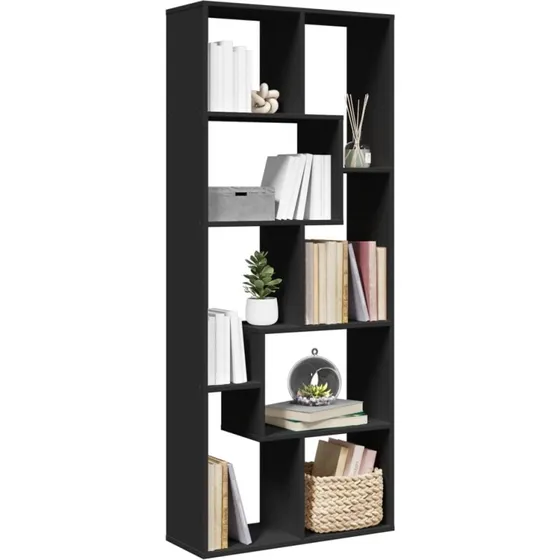 Bogreol/rumdeler 67×25×161,5 cm – Sort