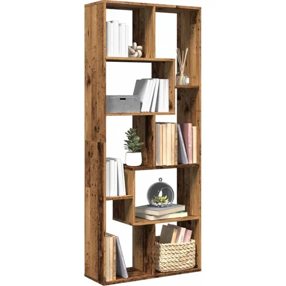 Bogreol/rumdeler i konstrueret træ 67×25×161,5 cm (antik)