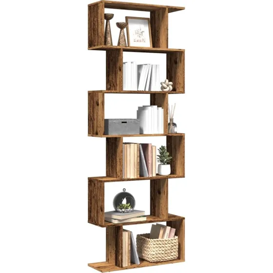 Bogreol rumdeler 70x24x193 cm, 6 niveauer