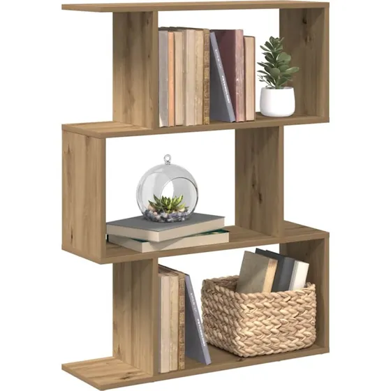 Bogreol/Rumdeler 3-niveau 70x24x97 cm i kunsteg