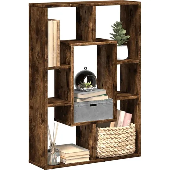 Bogreol 63x20x90 cm i konstrueret tr, rget egetrsfarve