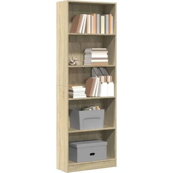 Bogreol 60x24x176 cm i sonoma-eg (konstrueret træ)