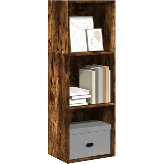 Bogreol 40x30x114 cm i konstrueret træ – røget egetræ