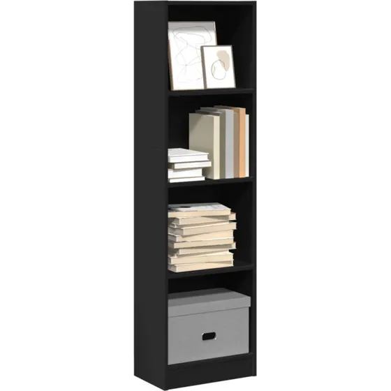 Bogreol 40x24x143 cm, sort – konstrueret træ