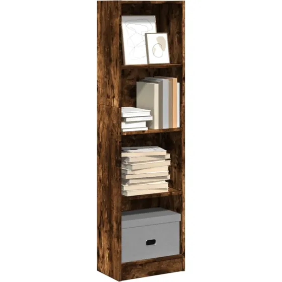 Bogreol 40x24x143 cm i røget egetræ - konstrueret træ